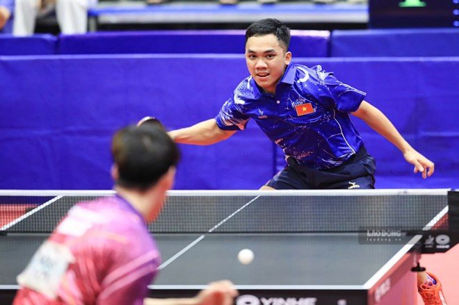 Player Dinh Anh Hoang won a gold medal in men's singles in this year's tournament. Photo: Minh Dan