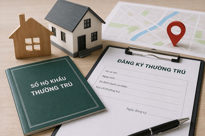 Theo Luật Cư trú, chủ hộ có quyền và nghĩa vụ hướng dẫn thành viên hộ gia đình thực hiện quy định về đăng ký thường trú, tạm trú. Đồ họa: Quang Việt (có sự hỗ trợ AI)