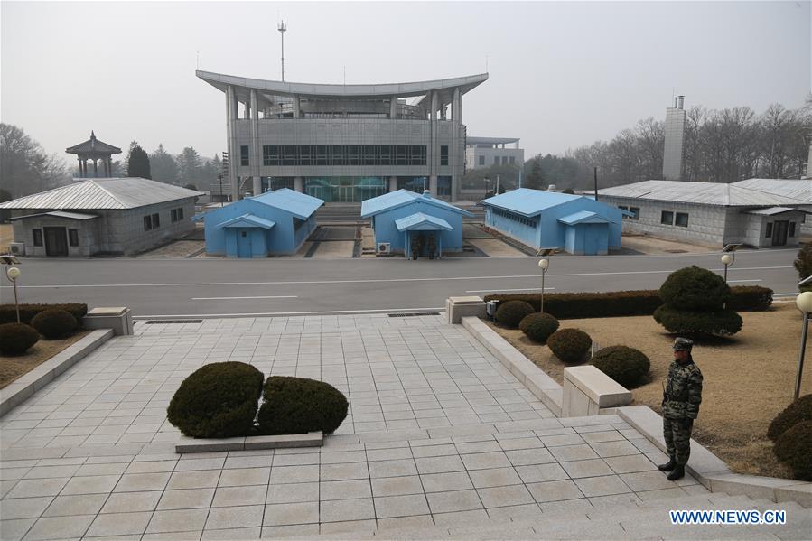 South Korean military fires warning shots after North Korean soldiers cross the Military Demarcation Line (MDL). In the photo: Constructions at MDL in the Joint Security Area (JSA), Panmunjom truce village, Korean peninsula, March 5, 2019. Photo: Xinhua