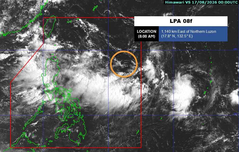Update on the position of the low pressure near the East Sea. Photo: PAGASA