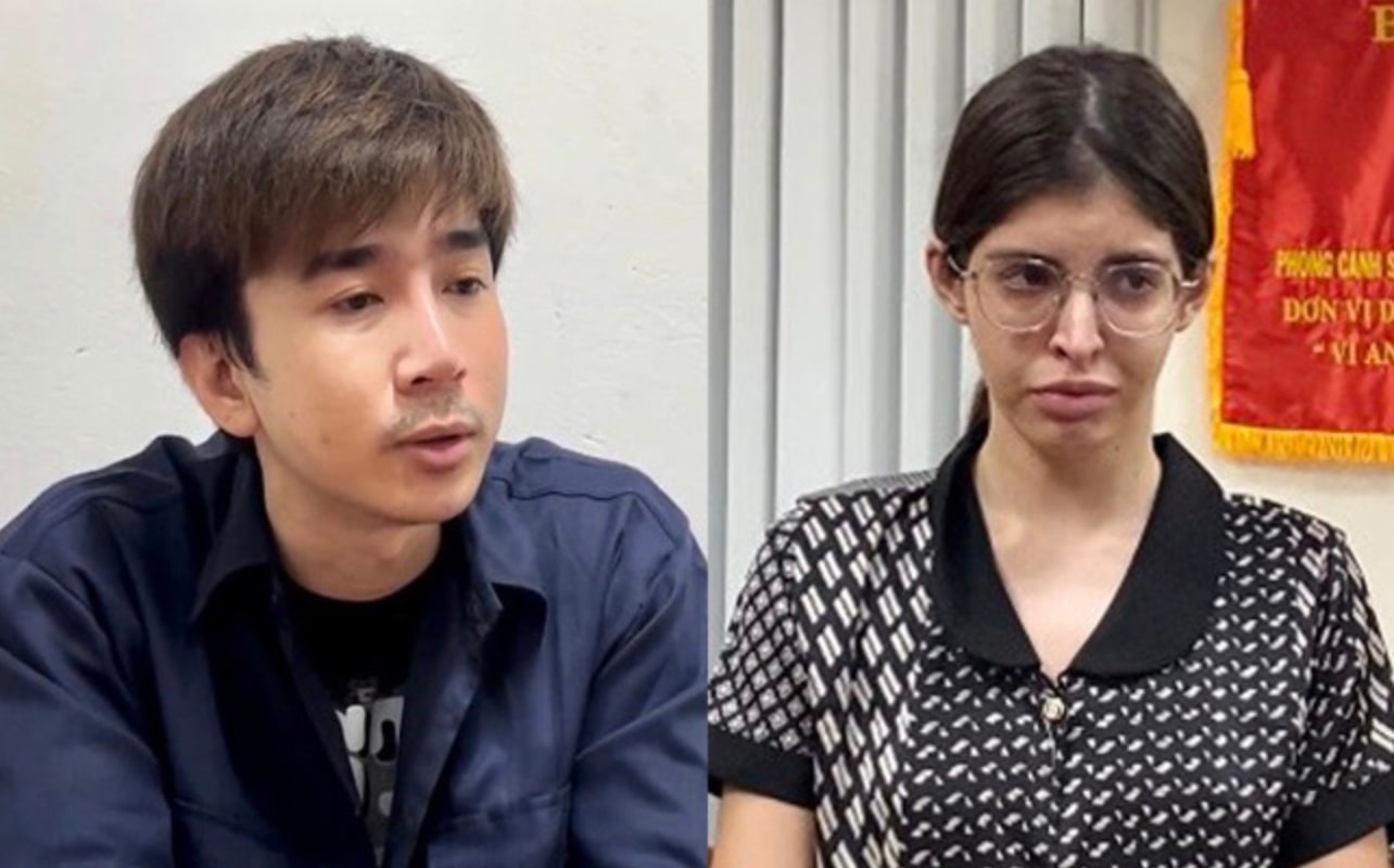 Singer Chi Dan, model An Tay. Photo provided by the Police