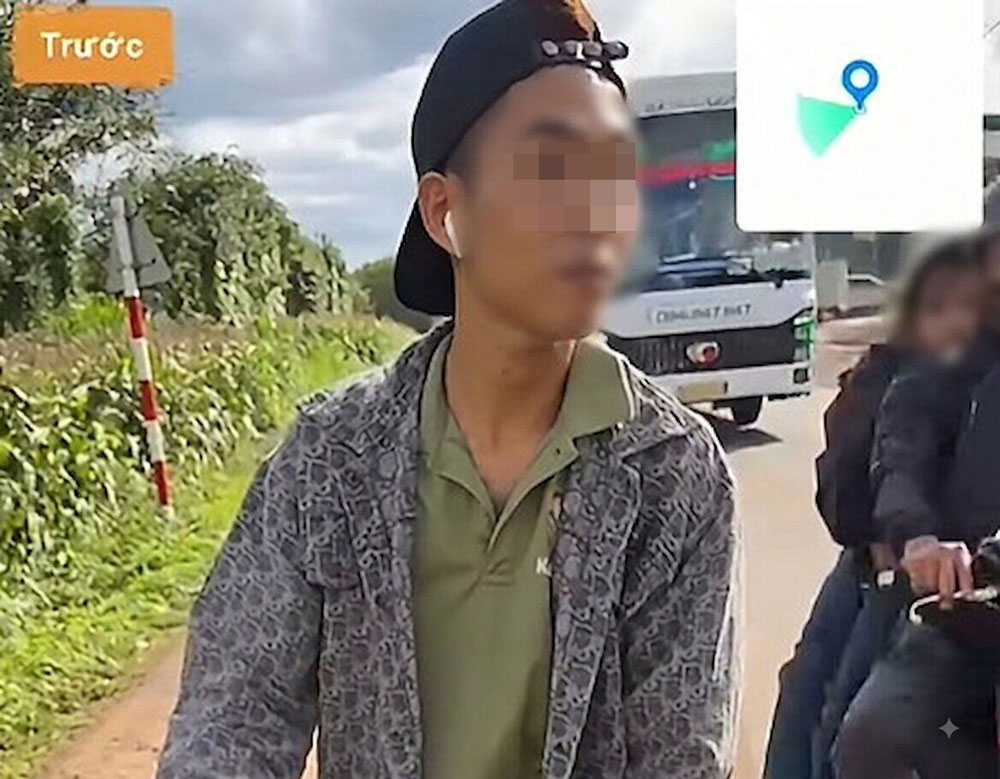 Nam thanh niên P.V.L khi tham gia giao thông không đội mũ bảo hiểm và trong cơ thể có chứa chất ma túy. Ảnh: Công an cung cấp