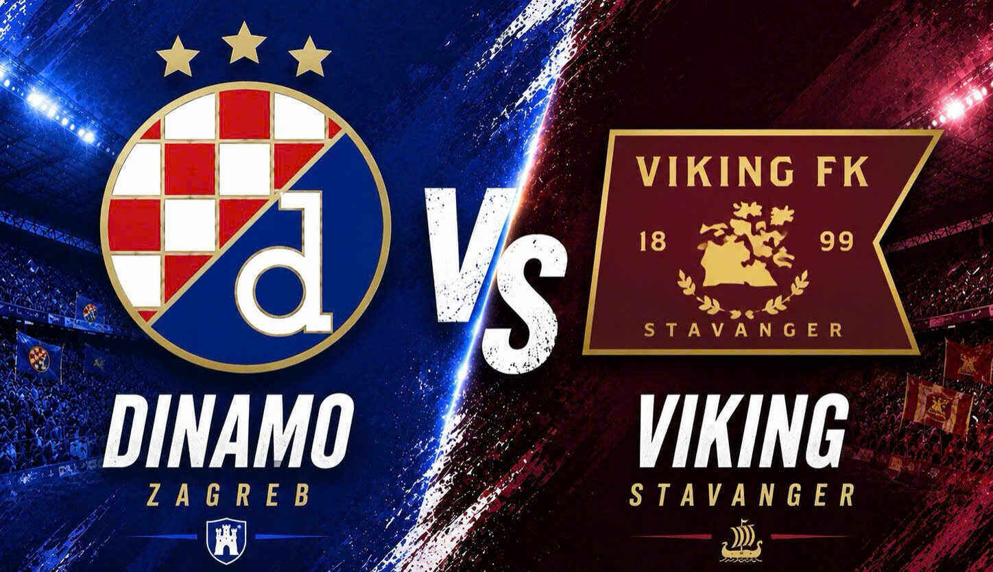 Football commentary Dinamo Zagreb vs Viking in Champions League.  Graphics: Van An