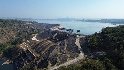 Lake Ialy on August 18 has an upstream water level of 501.80 m. Photo: Thanh Tuan