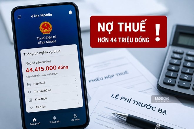 Khánh Hòa làm rõ khoản nợ thuế hơn 44 triệu đồng hiển thị trên eTax Mobile
