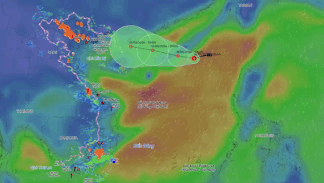 Forecast of bad weather due to the impact of a tropical depression