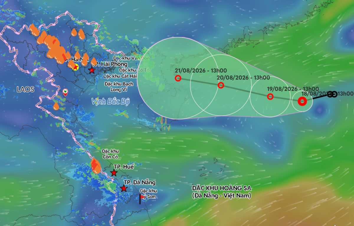 Update on the location of the tropical depression in the East Sea. Photo: Vietnam Disaster Monitoring System