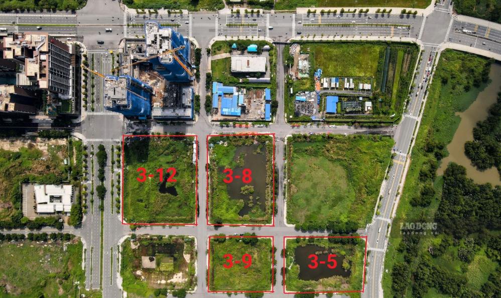 Location of land plot 1. K3. 5. HH (formerly land plot 3-12) in Thu Thiem preparing for re-auction. Photo: Anh Tu