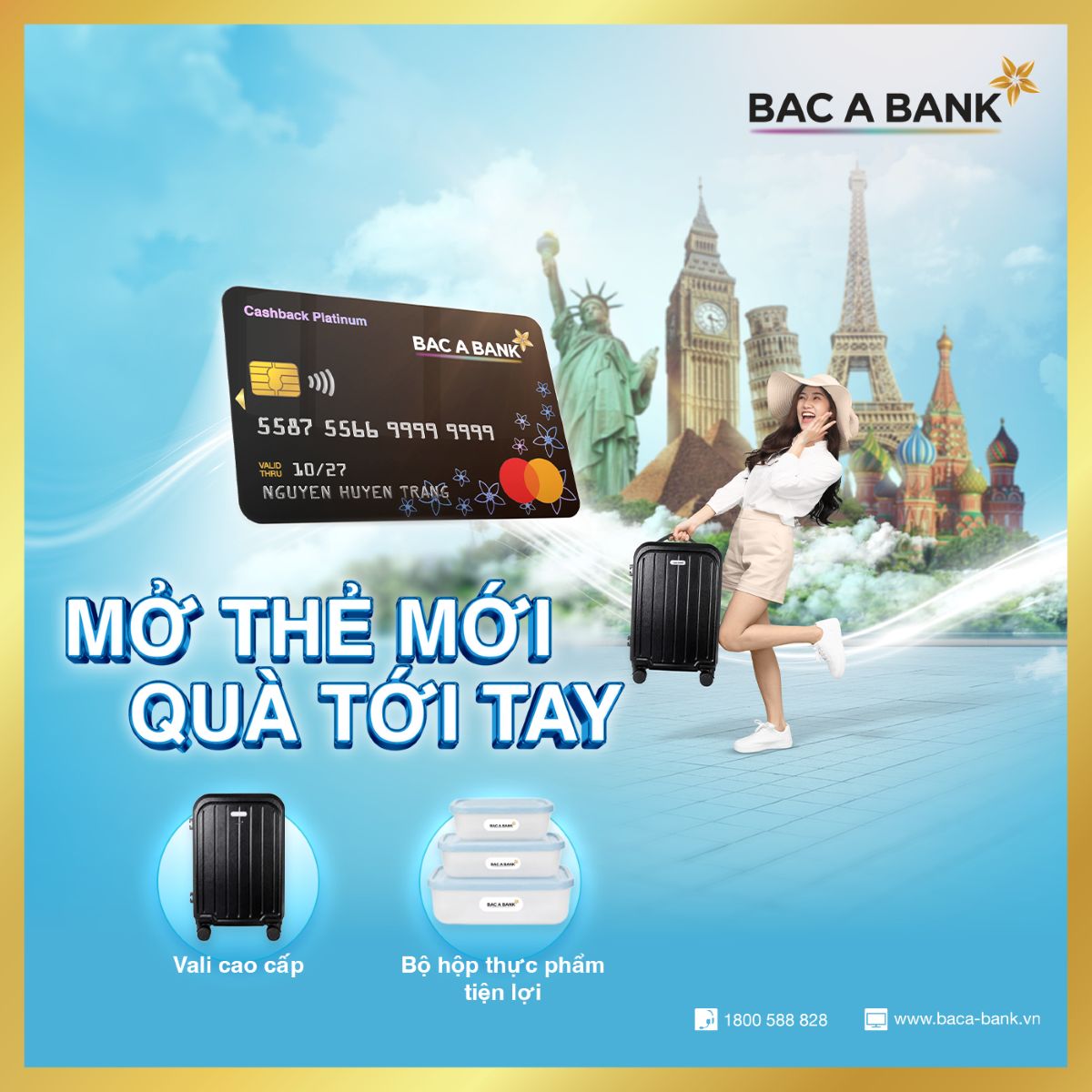 Bac A Bank Mastercard国際クレジットカードを開設した顧客向けの「新規カード発行 - プレゼントが手元に届く」プログラム。写真:Bac A Bank