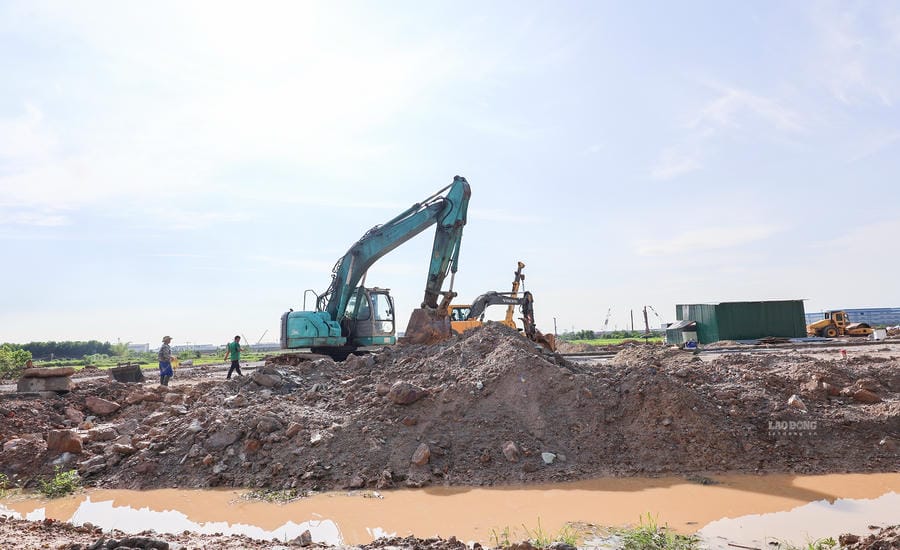 Hung Nguyen commune deploys the construction of resettlement area to serve the Vinh - Thanh Thuy expressway project. Photo: Duy Chuong