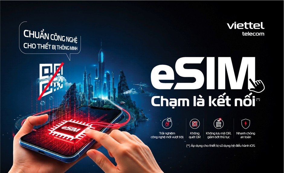 eSIM touch is connection. Photo: Viettel Telecom