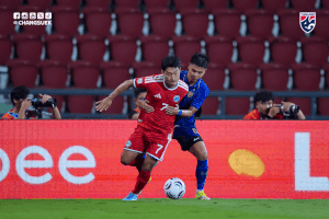 Live football Thailand vs Singapore at ASEAN Cup 2026.