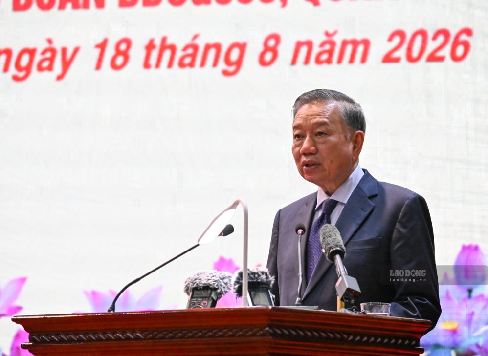 General Secretary and President To Lam emphasized that to have sustainable peace, there must be potential and strength to protect peace. Photo: Hai Nguyen