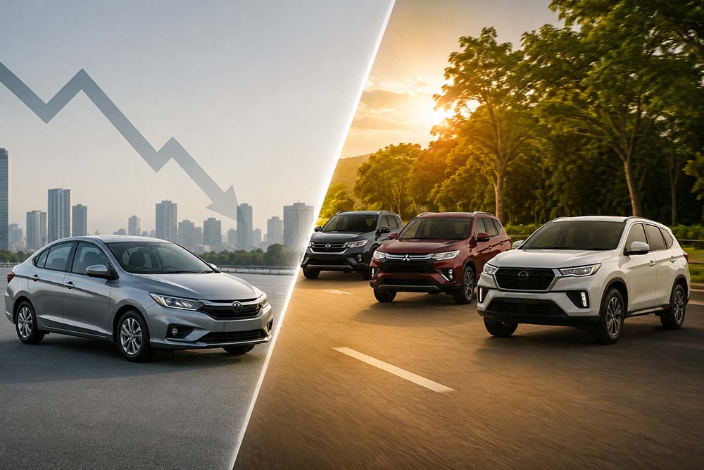 Sedans no longer hold the main position as consumers switch to high-heelbase models. Graphics: Thanh Vu / Created by AI