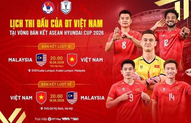 Semi-final schedule of Vietnam and Malaysia in the ASEAN Cup 2026 semi-finals. Photo: VFF