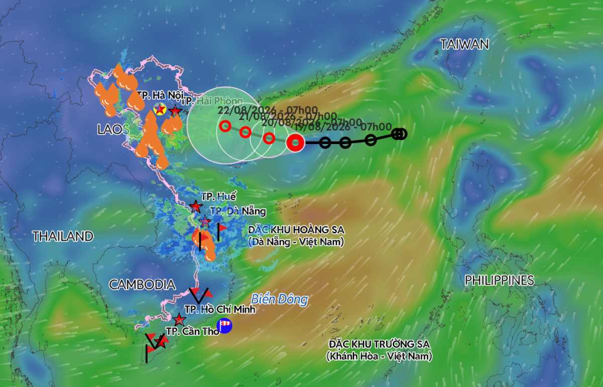 Update on the location of the tropical depression in the East Sea. Photo: Vietnam Disaster Monitoring System