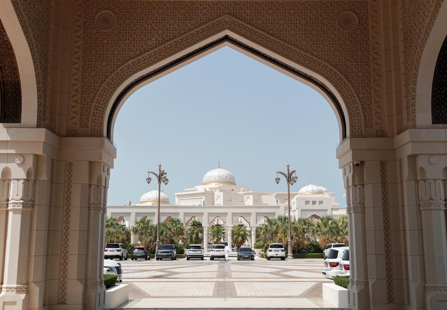 UAE - Iran relations quickly tense after accusations of missile attack. Pictured is the scene of the Presidential Palace in Abu Dhabi, UAE. Photo: Xinhua