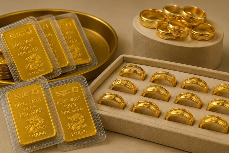 Ho Chi Minh City gold price today has a difference between buying and selling. Photo supported by AI