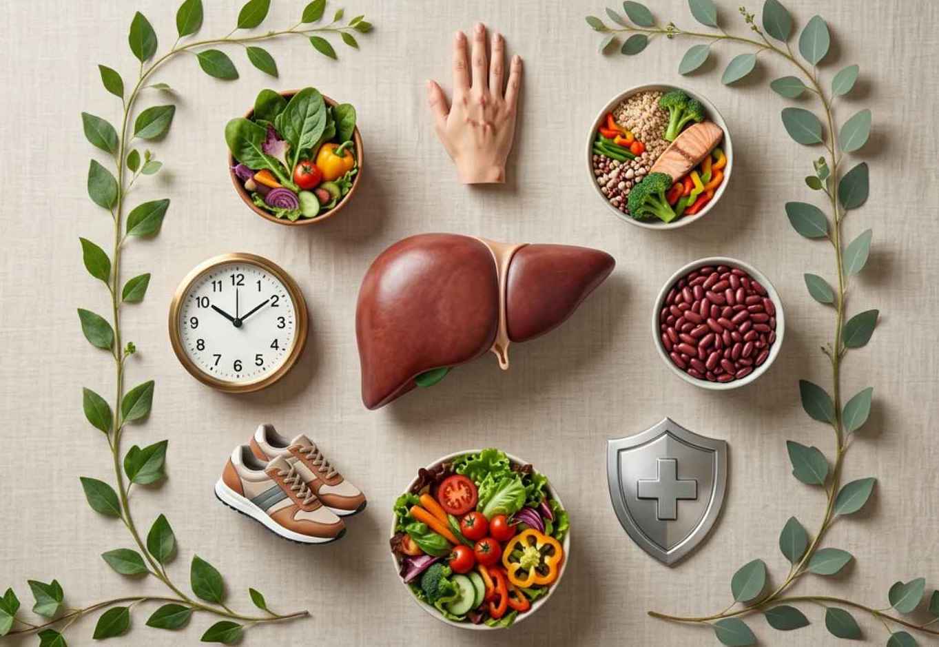 Maintaining a balanced diet with plenty of green vegetables helps support liver health. Photo supported by AI