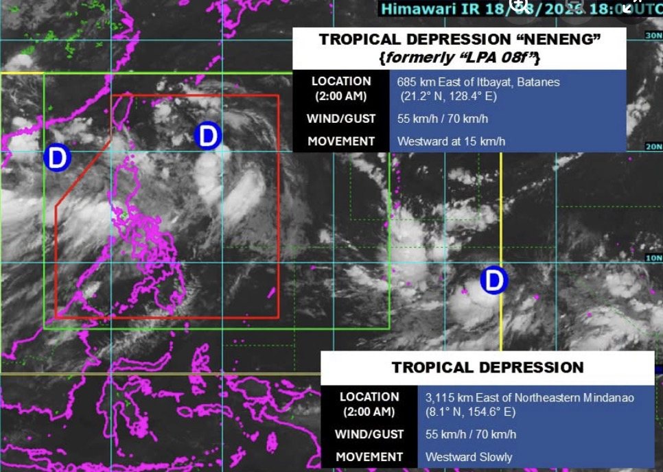 3 tropical depressions around the East Sea. Photo: PAGASA