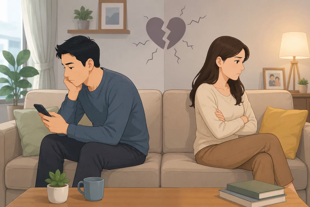 Signos de advertencia de que la relación matrimonial es fría y fácil de romper. Foto: AI