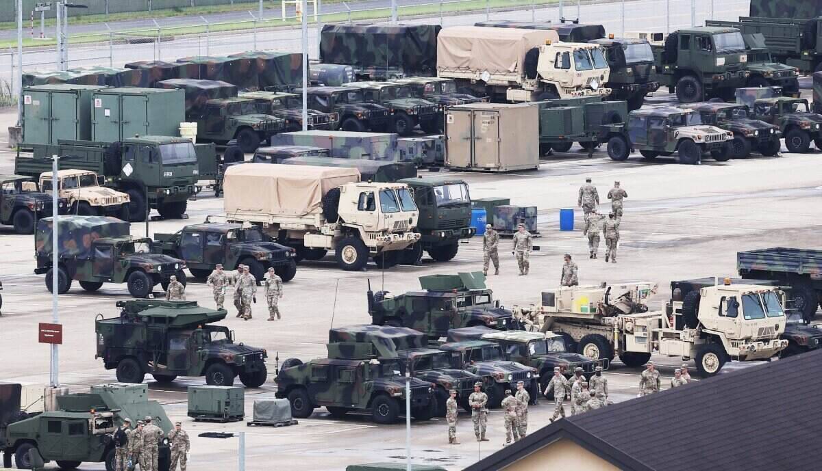 Military equipment in the US-South Korea joint military exercise on August 17. Photo: AFP