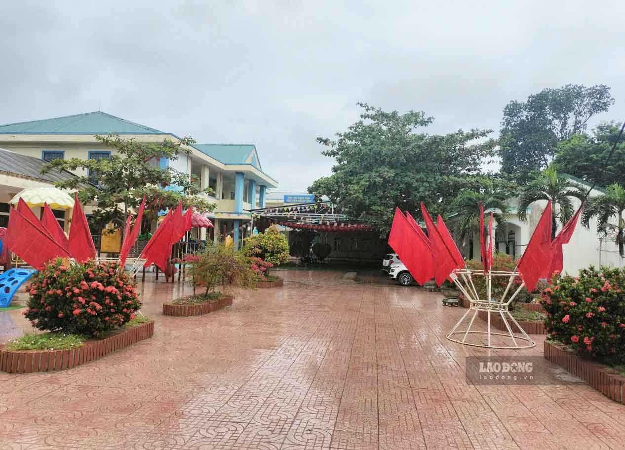 Huong Lien Kindergarten in Phuc Trach border commune, Ha Tinh province is ready for the school opening day. Photo: Tran Tuan