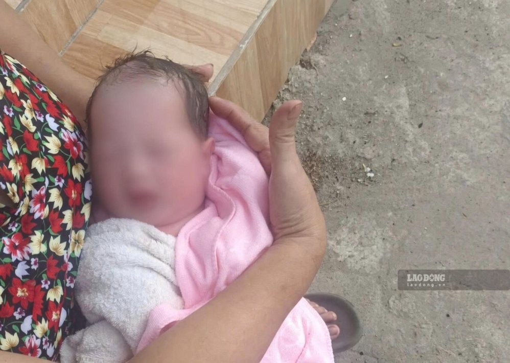 Functional agencies of Khanh Hoa province are searching for relatives of the abandoned girl on the vacant land. Photo: Bao An