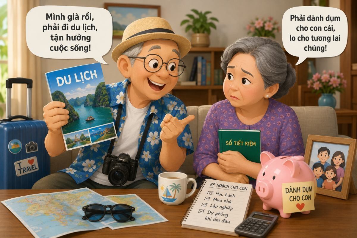 Older couples may have conflicts in deciding how to use their pensions. Photo using AI tools