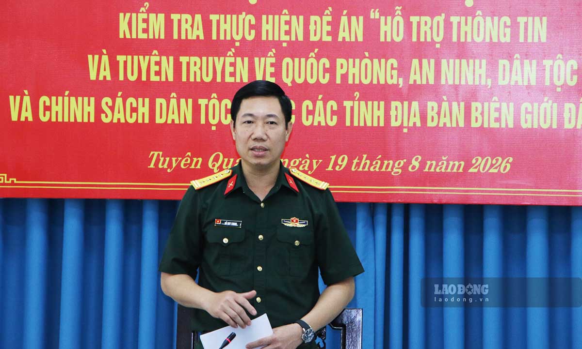 Lãnh đạo Cục Tuyên huấn phát biểu tại Hội nghị. Ảnh: Nguyễn Tùng.