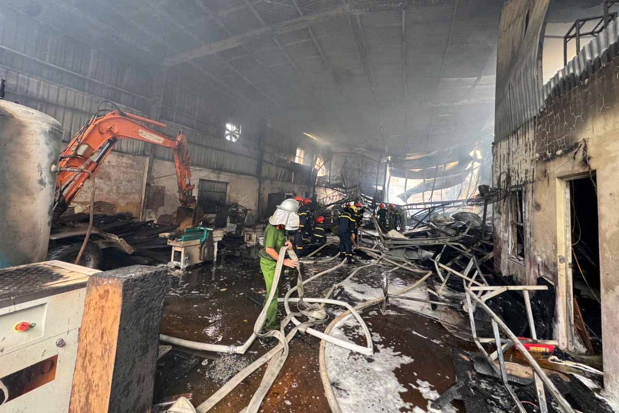 Escena del incendio. Foto: Policía de la ciudad de Hanoi