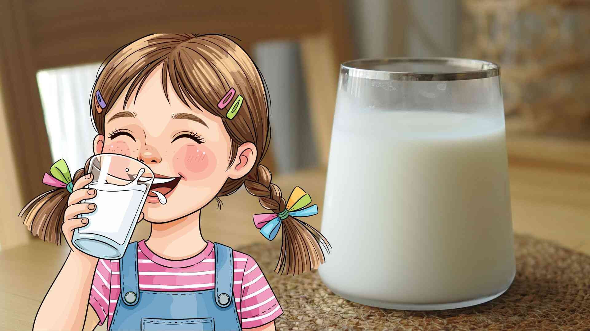 There is currently no scientific evidence to confirm that drinking cow's milk is the direct cause of early puberty in children. Graphics: Canva