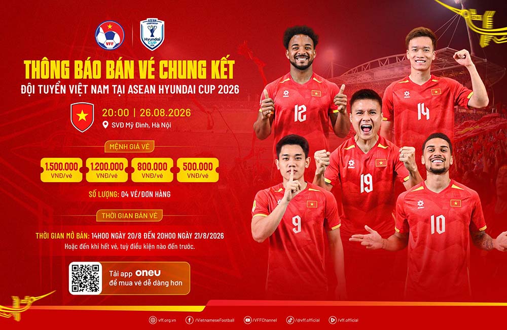 Information about issuing tickets for the second leg of the ASEAN Cup 2026 final between Vietnam and Thailand. Photo: VFF