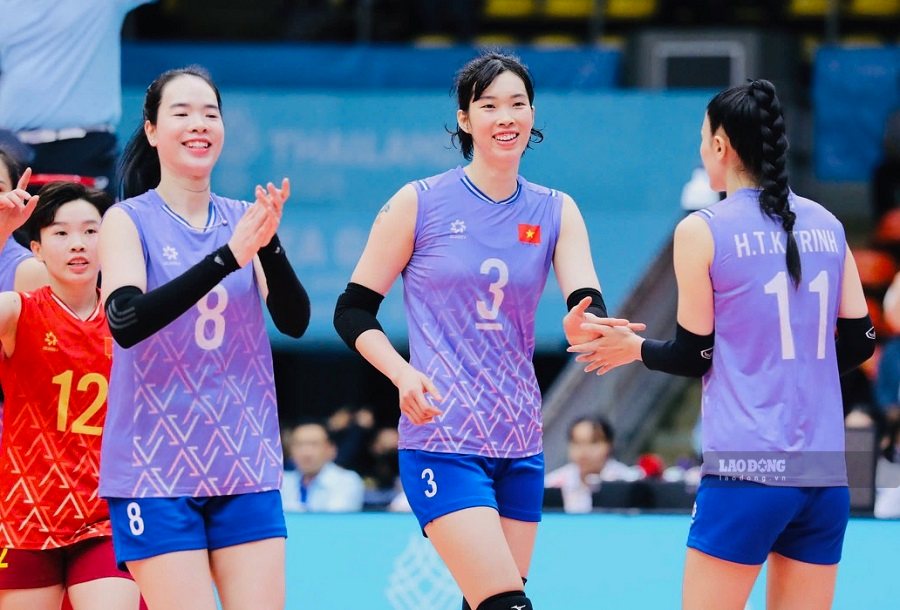 Các cầu thủ bóng chuyền nữ Việt Nam sẽ tham dự ASIAD 20 vào tháng 9 tại Nhật Bản. Ảnh: Minh Dân