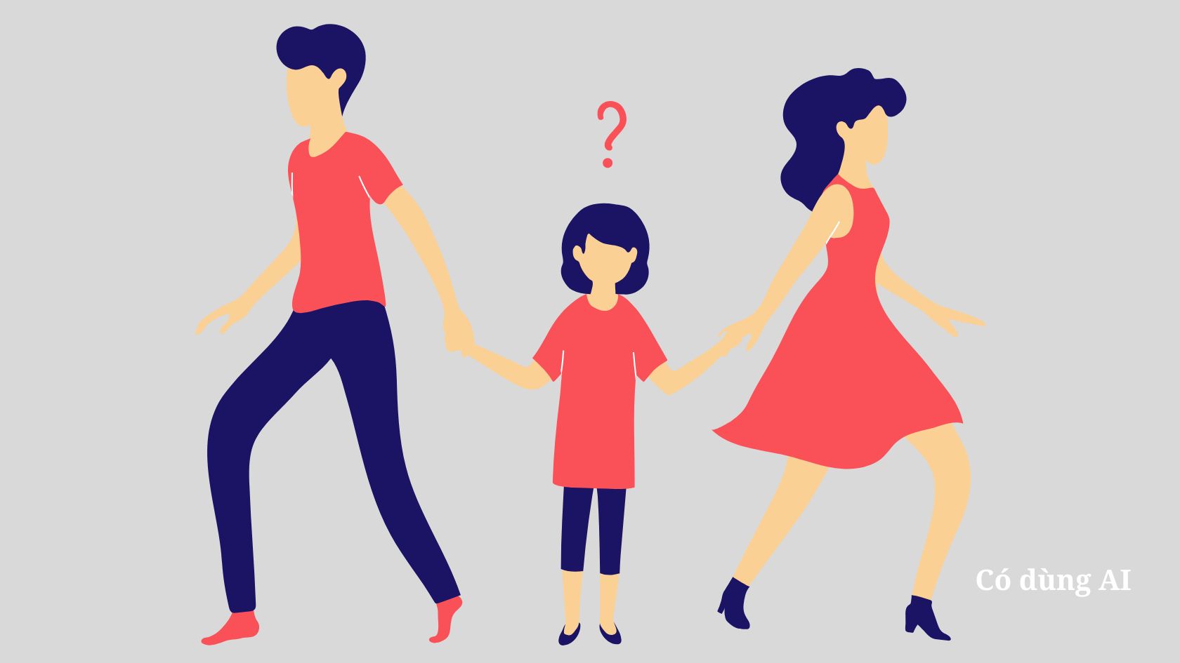 Accompanying and comforting properly is a solid support to help children overcome wounds when parents divorce. Photo AI