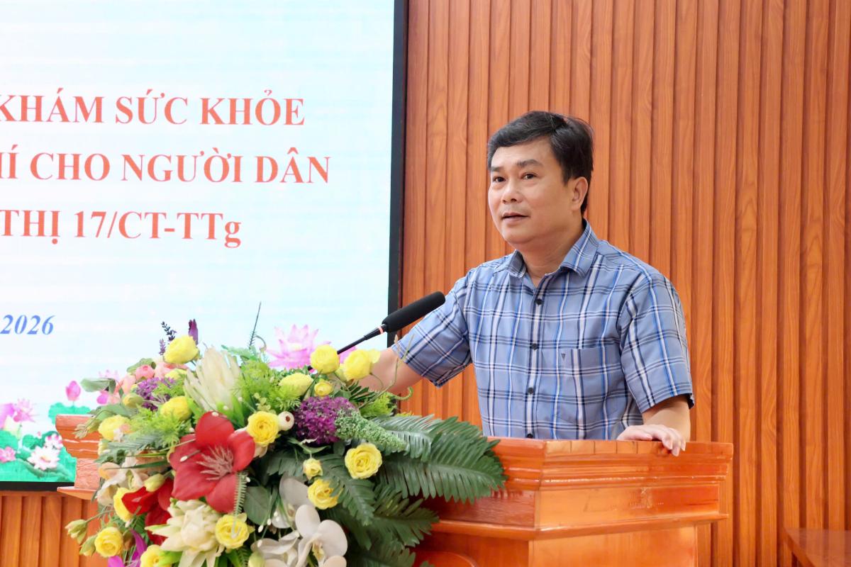 Deputy Director of Bac Ninh Provincial Department of Health Nguyen Van Binh speaks at the conference. Photo: Electronic Information Portal of Bac Ninh Department of Health