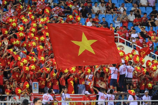 ASEANカップ2026準決勝第2戦のベトナムサポーター。写真:ミン・ダン