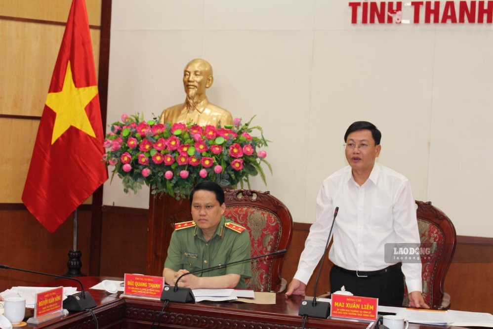 Ông Mai Xuân Liêm - Phó Chủ tịch Thường trực UBND tỉnh Thanh Hóa phát biểu tại hội nghị. Ảnh: Trần Lâm