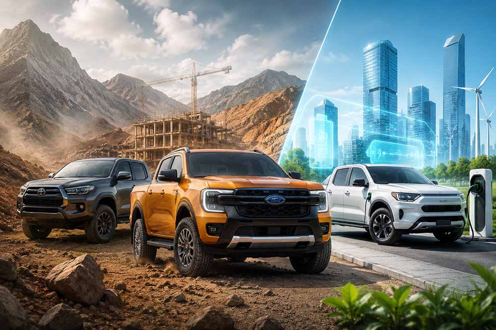 The pickup truck segment is facing an electricization trend, with hybrid and electric versions gradually appearing on the market. Graphics: Created by AI