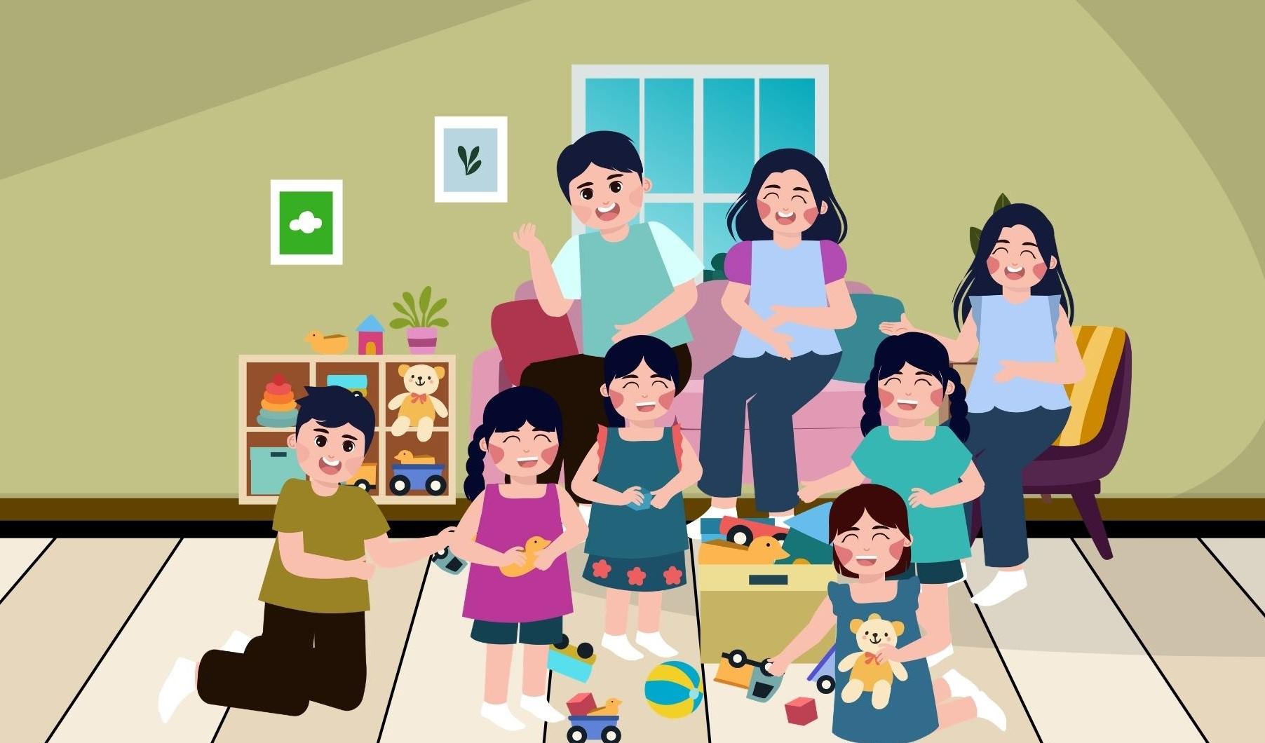 Interactions in daily life can become an important foundation for children's communication skills. Graphics: Minh Vu