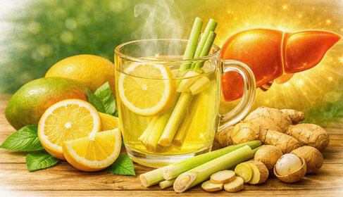 Detoxify the body, detoxify the liver with lemon, lemongrass, and ginger water, fragrant and easy to drink. Graphics: AI