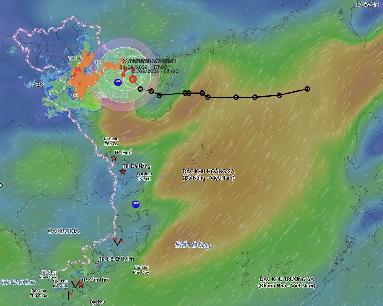The tropical depression is likely to strengthen into a storm in the next 24 hours. Photo: Vietnam Disaster Monitoring System