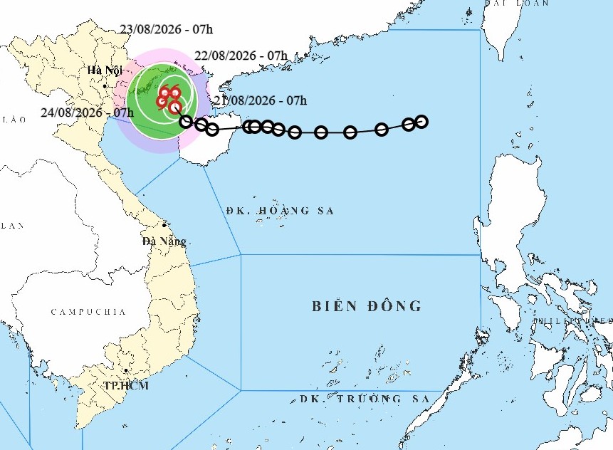 Tropical depression about to strengthen into a storm in the East Sea. Photo: National Center for Hydro-Meteorological Forecasting