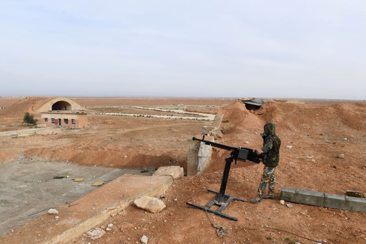 Syrian government forces are tasked with protecting the Abu al-Duhur airbase area. Photo: AFP