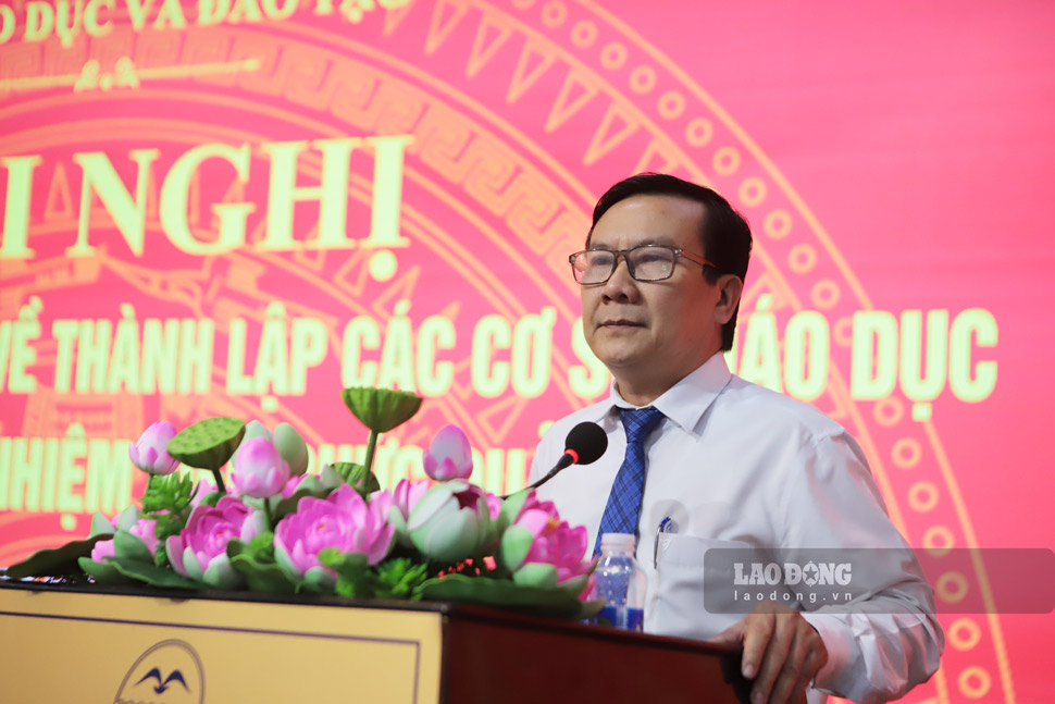 Giám đốc Sở GDĐT tỉnh Gia Lai Phạm Văn Nam phát biểu. Ảnh: Hoài Phương