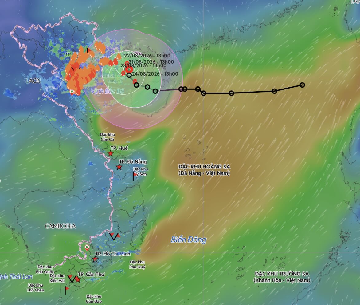 The tropical depression is likely to strengthen into a storm in the next 24 hours. Photo: Vietnam Disaster Monitoring System