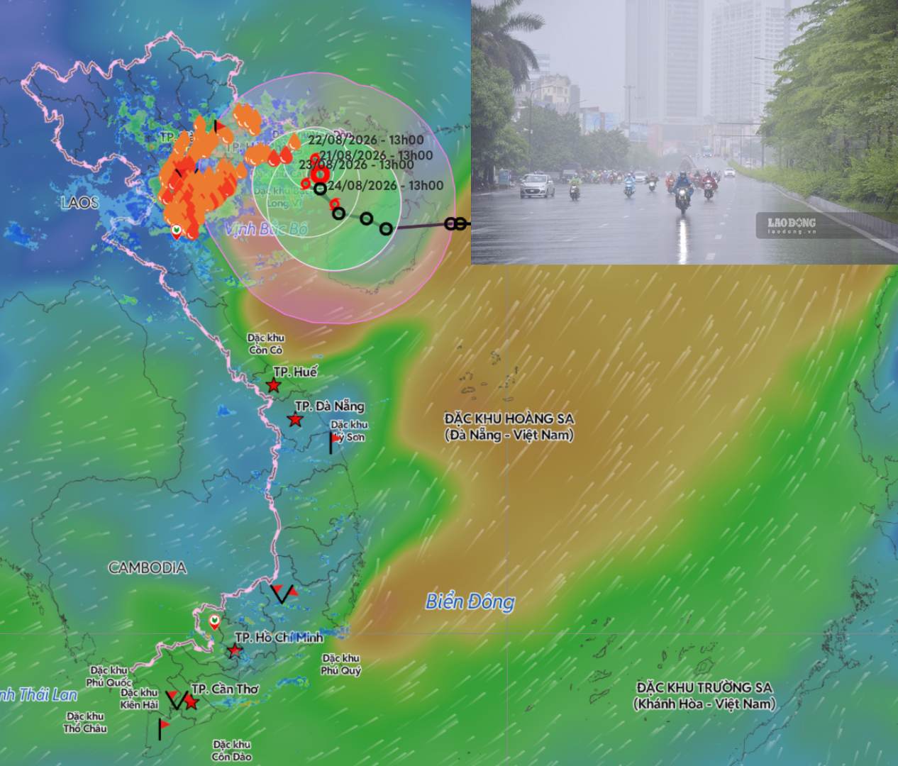 The possibility of a tropical depression about to strengthen into a storm, continuing to cause rain in the North. Photo compiled by: An An/Source: Vietnam Disaster Monitoring System