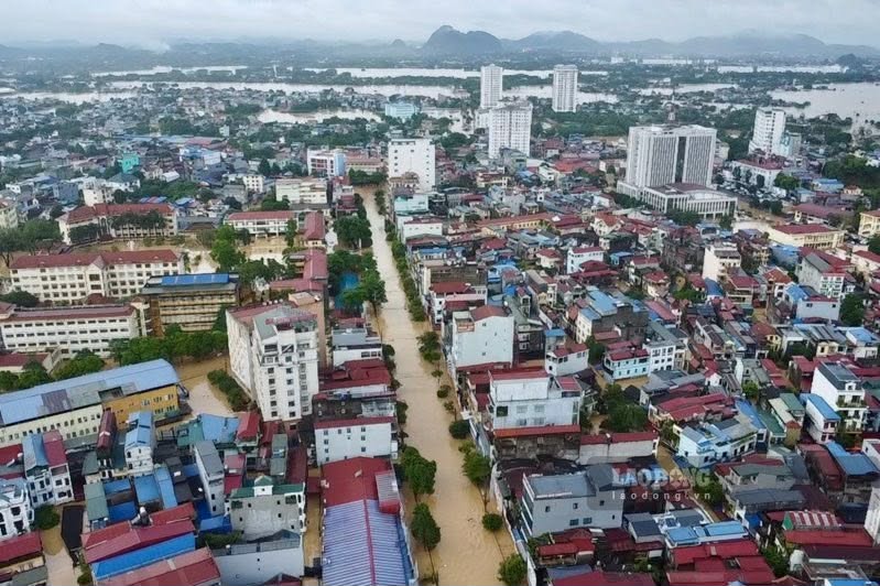 Heavy rain causes flooding in the central area of Thai Nguyen province as of October 2025. Photo: Viet Bac