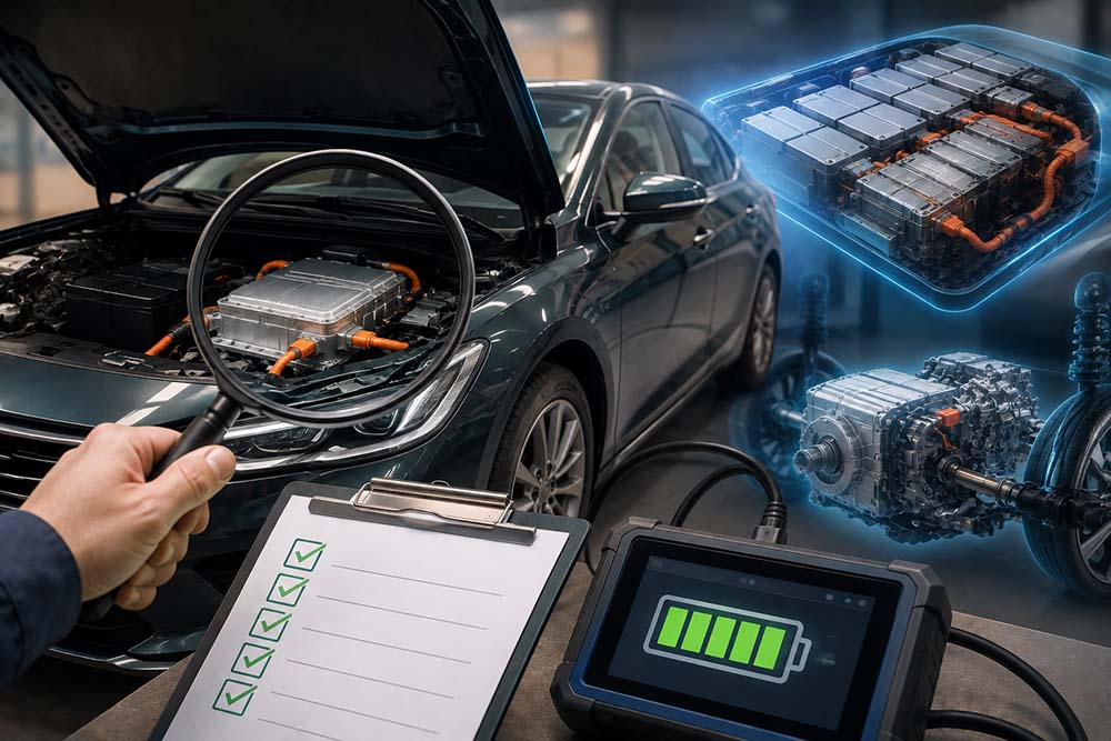 Used hybrid vehicles need to be carefully checked for battery status and electrochemical system before the transaction. Graphics: Thanh Vu/ Created by AI