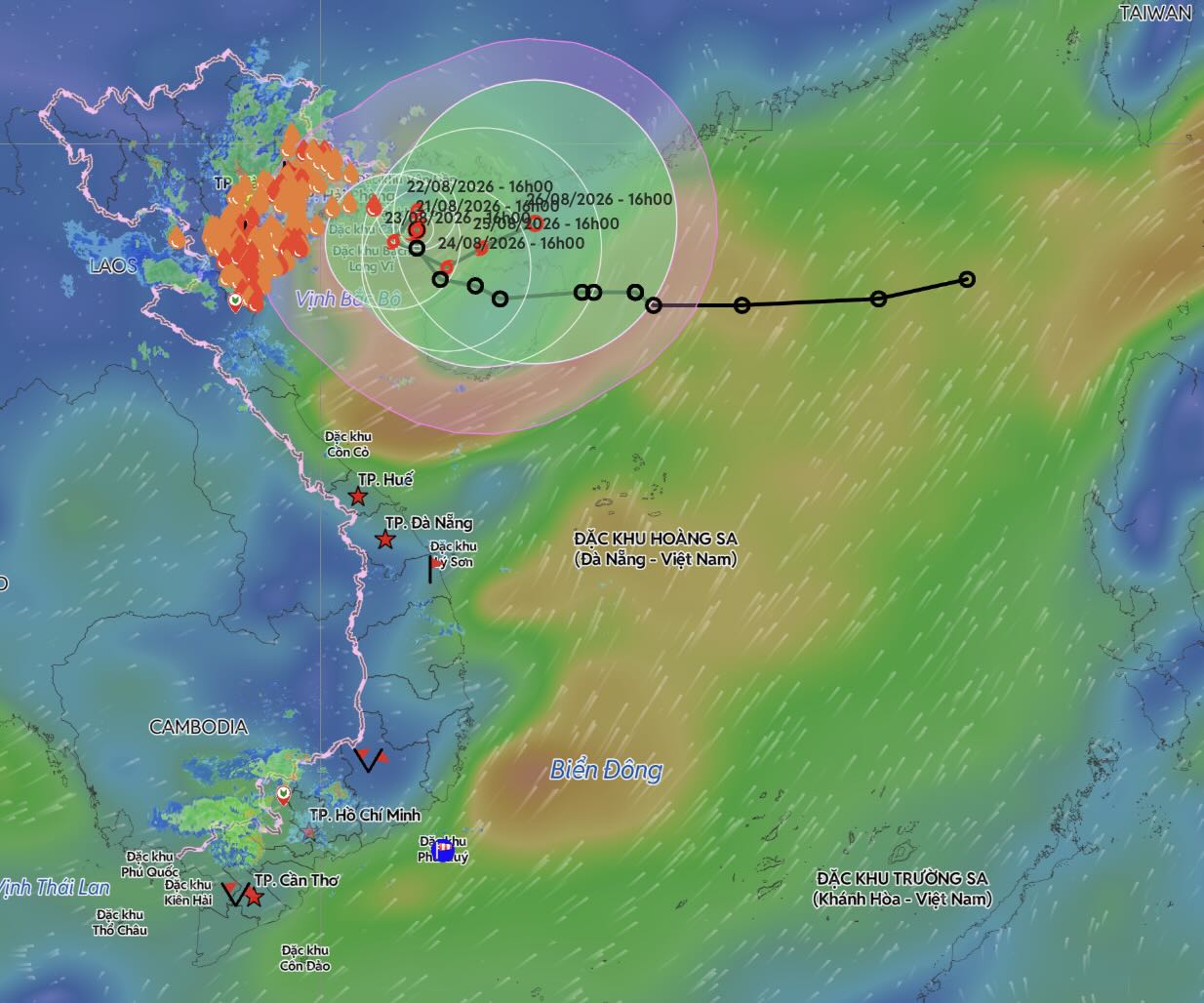 Update on the location and path of storm No. 4. Source: Vietnam Disaster Monitoring System